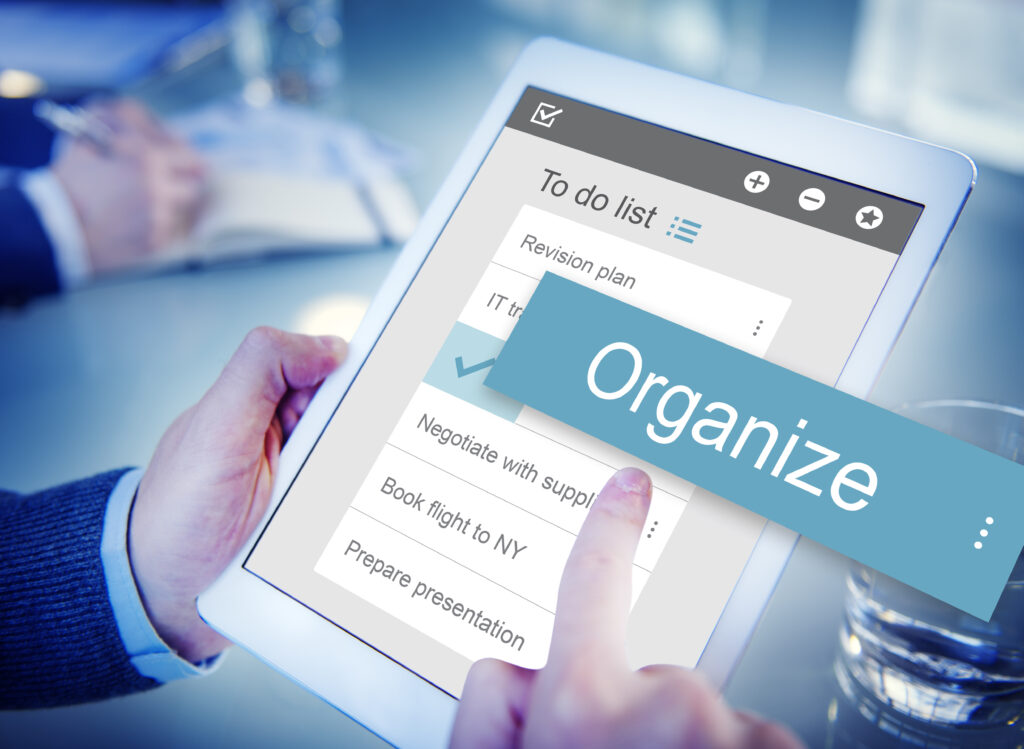 digital business to do list app interface
